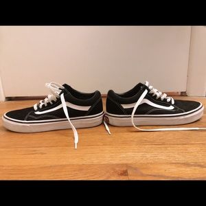 Black and white old skool vans